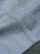Greg Lauren - Embroidered Patchwork Cotton and Wool-Blend Denim Shirt - Blue