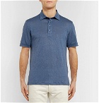 Ermenegildo Zegna - Mélange Linen Polo Shirt - Men - Blue