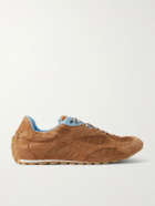Bottega Veneta - Orbit Leather and Shell-Trimmed Suede Sneakers - Brown