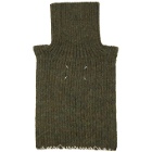 Maison Margiela Green Wool and Mohair Neck Warmer Scarf