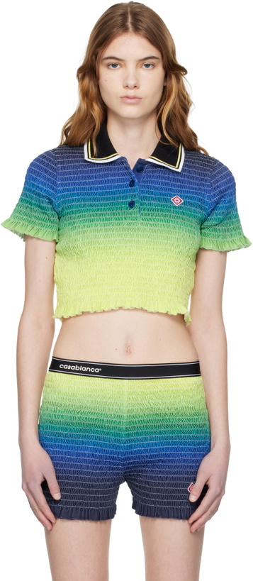 Photo: Casablanca Multicolor Gradient Short Sleeve Polo