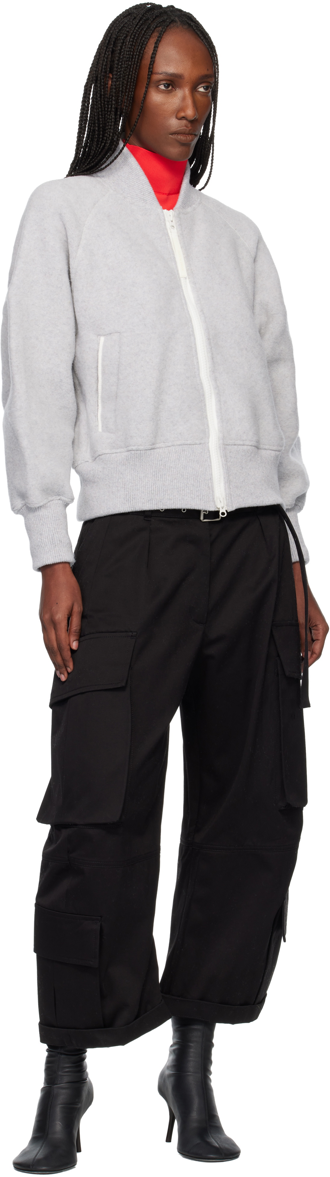 Canada Goose Gray 'White Label' Sierra Fleece Bomber Jacket
