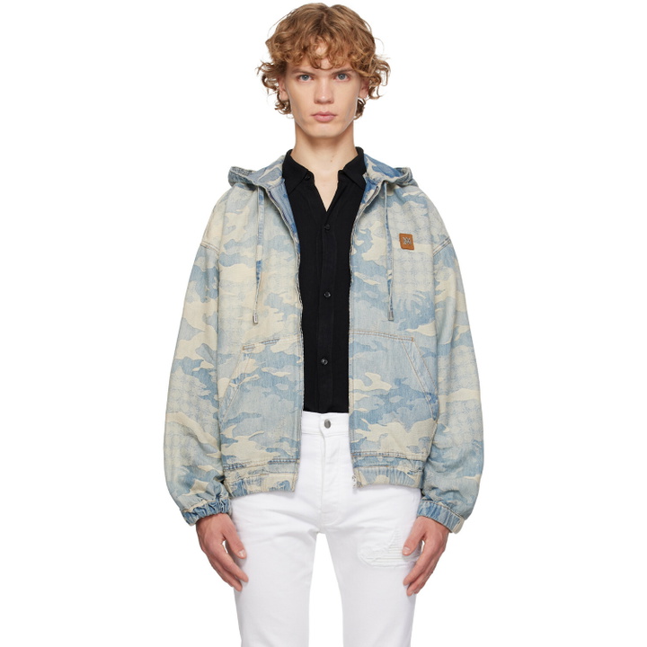 Photo: AMIRI Blue Camo Jacquard Denim Jacket
