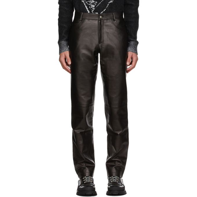 Sean Suen Black Leather Trousers Sean Suen