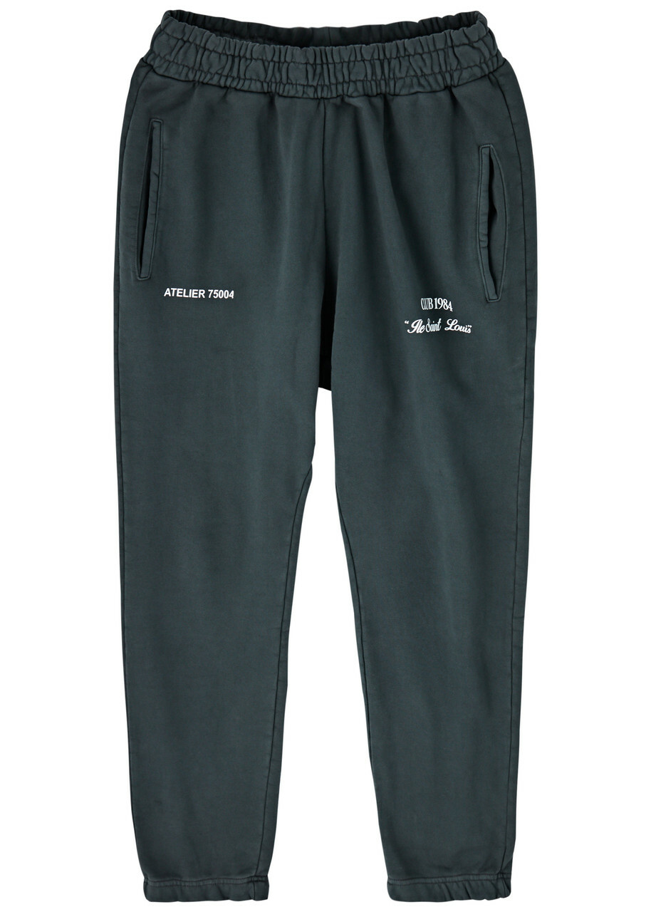 Club 1984 Signature Printed Cotton Sweatpants Grey