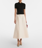 Valentino VLogo tie-neck wool-blend top