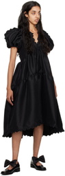 Kika Vargas Black Leana Midi Dress