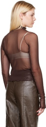 LVIR Brown Stitched Cutting Turtleneck