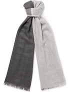 Brunello Cucinelli - Fringed Striped Cashmere and Silk-Blend Scarf