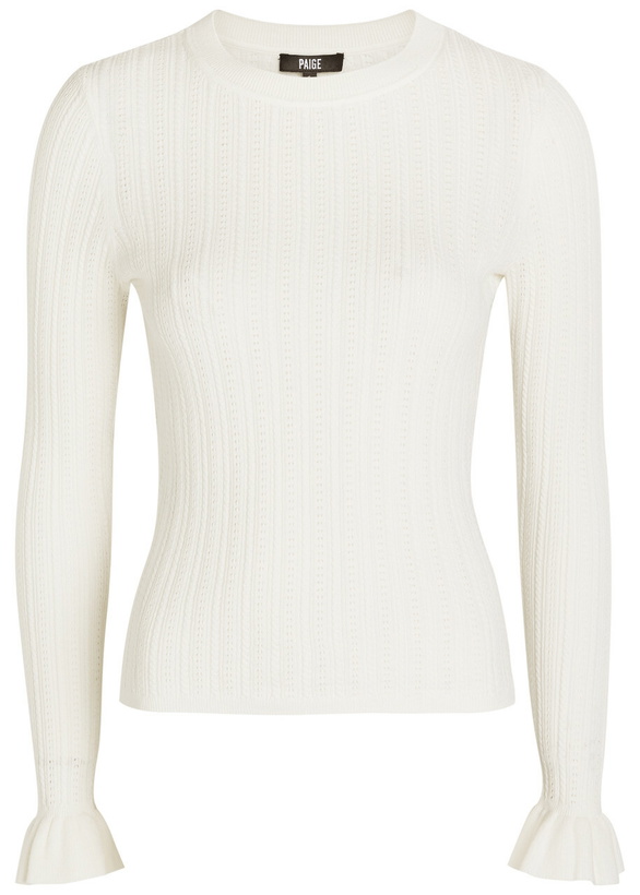 Photo: Paige Ophelia Pointelle-knit top White