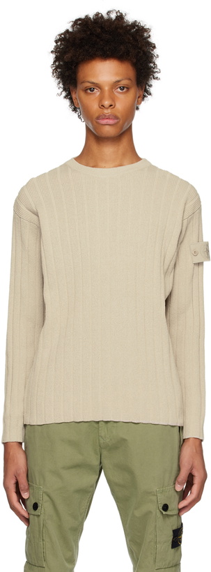 Photo: Stone Island Beige Rib Sweater