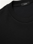 Theory - Balena Waffle-Knit Cotton-Blend Sweater - Black