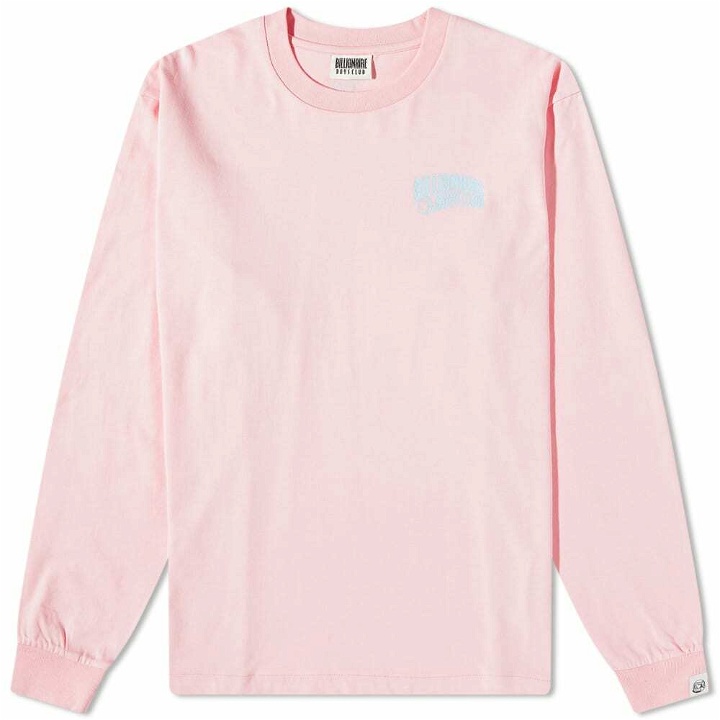Photo: Billionaire Boys Club Men's Long Sleeve Small Arch Logo T-Shirt in Pink