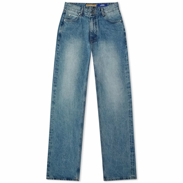 Photo: FrizmWORKS Men's OG Selvedge Regular Denim Jeans in Light Blue