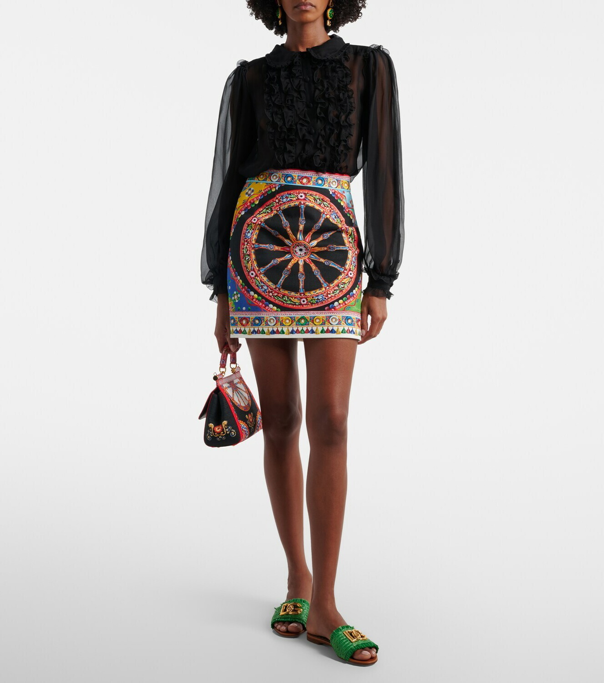 Dolce&Gabbana Printed cotton miniskirt