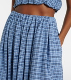 Faithfull Agora checked cotton midi skirt