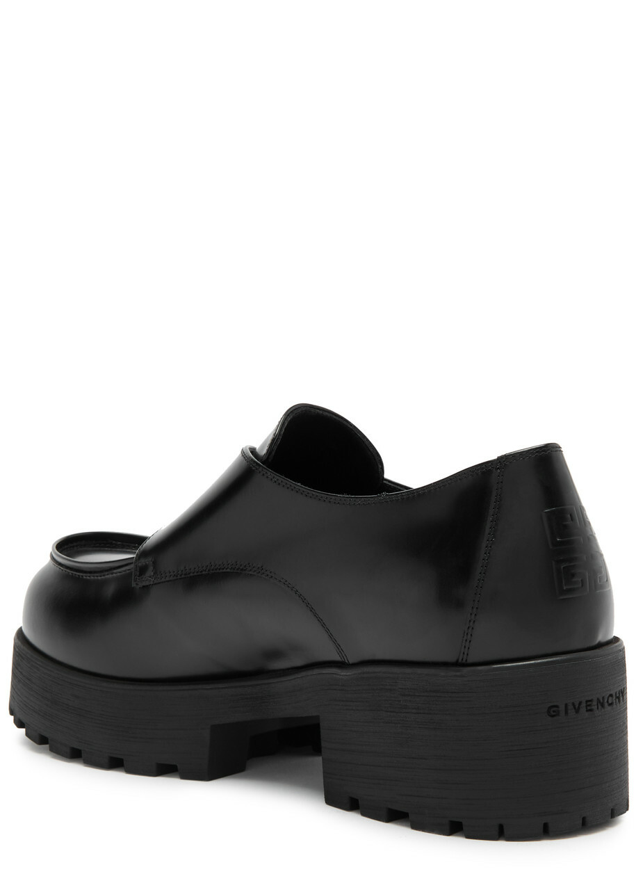 Givenchy Voyou Monk 50 Leather Loafers Black