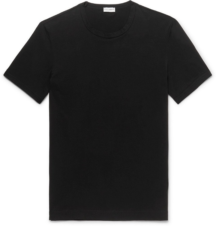 Photo: Dolce & Gabbana - Stretch-Cotton Jersey T-Shirt - Black