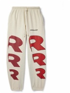 RRR123 - Core Tapered Logo-Embroidered Printed Cotton-Jersey Sweatpants - Neutrals