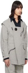 KOZABURO Black & White Double-Wave Jacket
