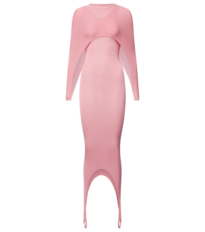 Photo: Alaïa Asymmetric caped silk-blend midi dress