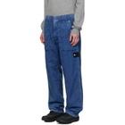 Stone Island Navy 3100001 Hollow Fibre Indigo-TC Marmo Corrosion Trousers
