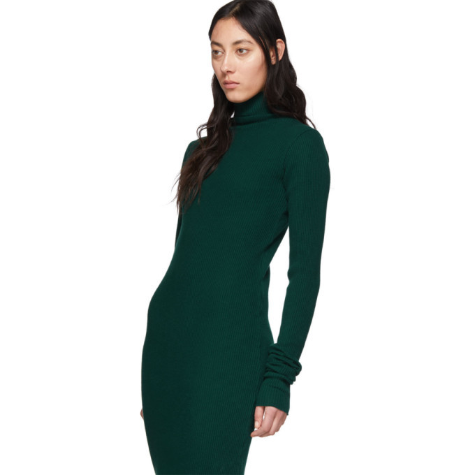 S.R. STUDIO. LA. CA. Green Rib Funnel Neck Dress