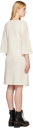 See by Chloé White Three-Quarter Sleeve Midi Dress