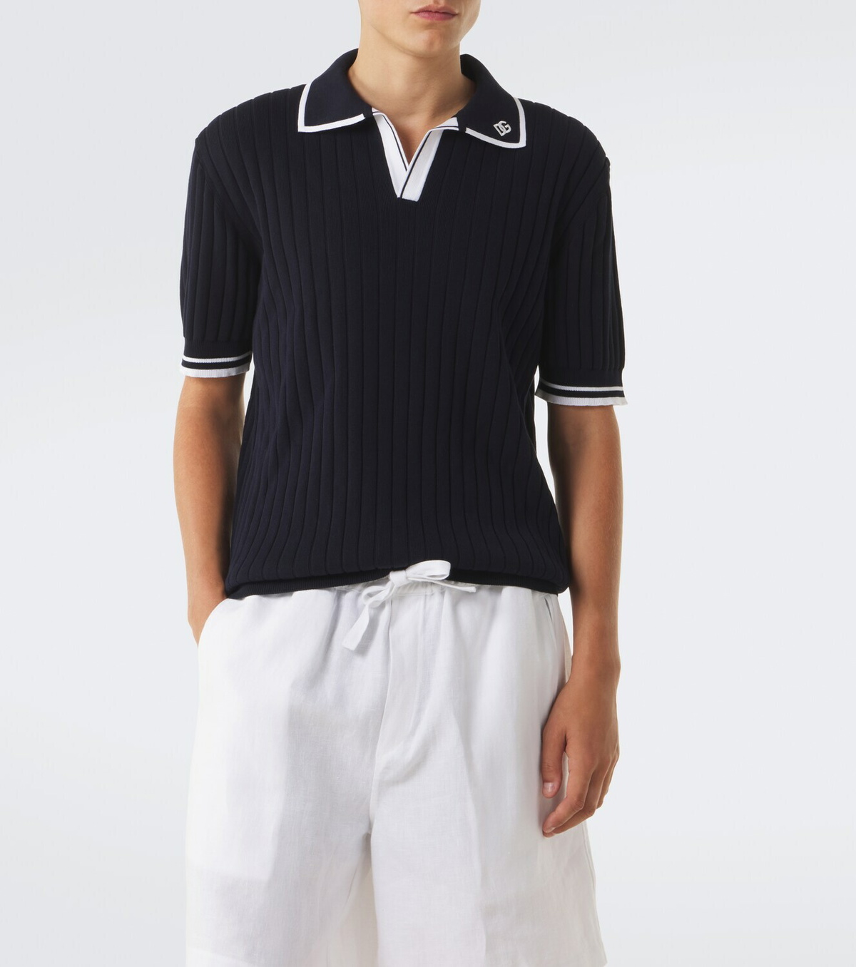 Dolce&Gabbana Embroidered cotton polo shirt