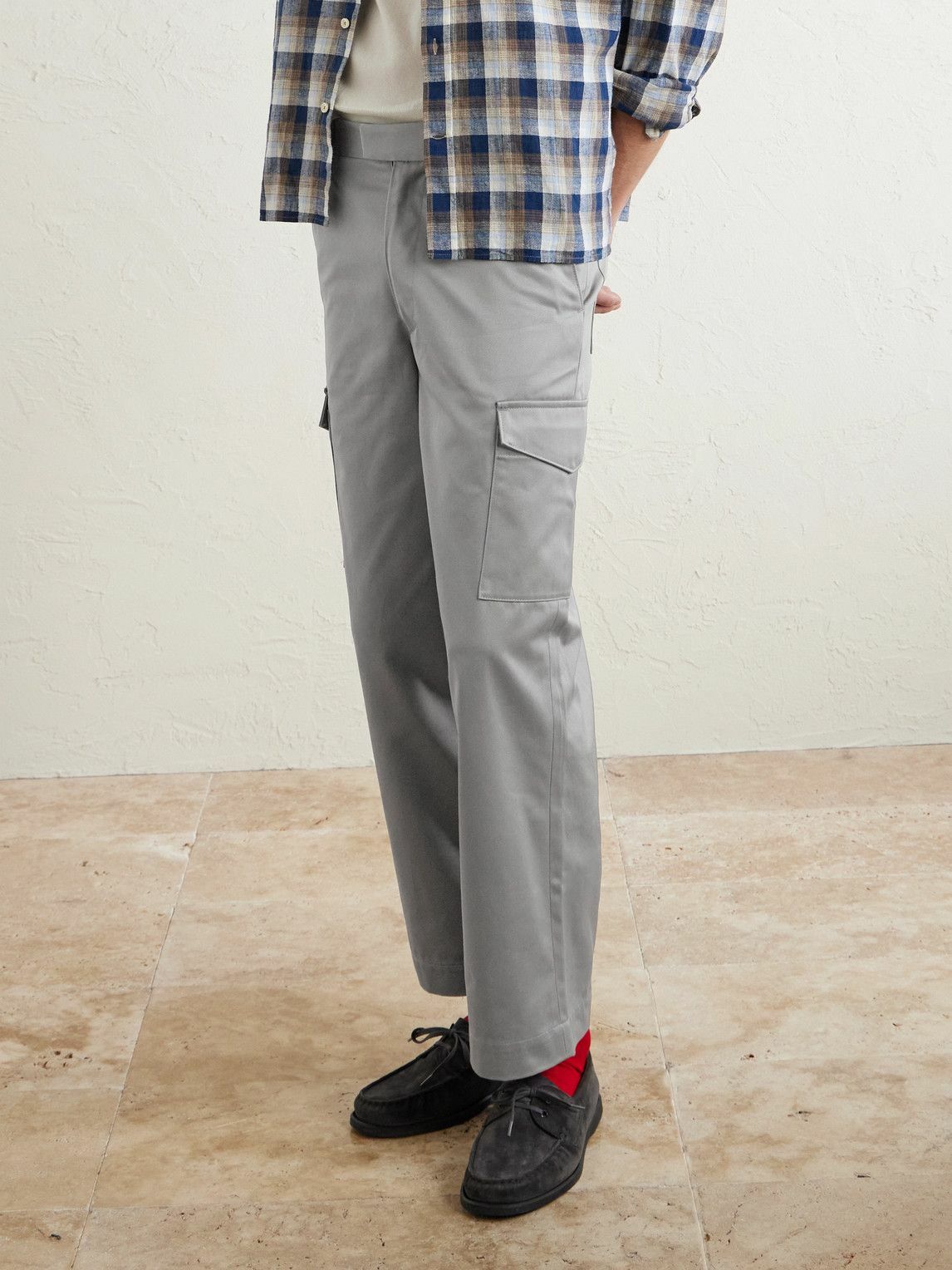 WTAPS - Straight-Leg Cotton-Blend Twill Trousers - Gray