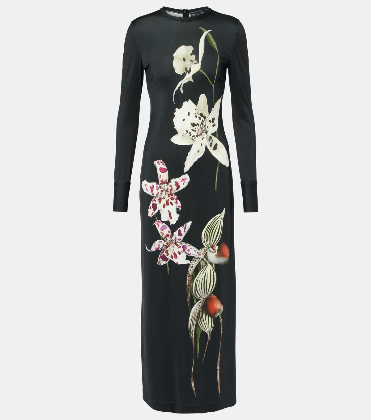 oscar de la renta floral jersey maxi dress Oscar de la Renta Floral jersey maxi dress Oscar de la Renta