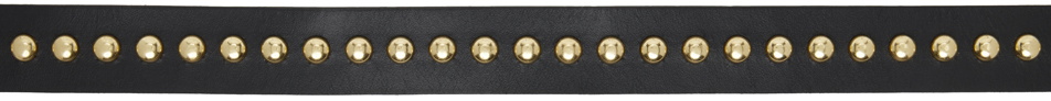 Ernest W. Baker Black Large Studs Gold Buckle Belt