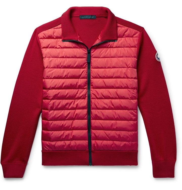 Photo: Canada Goose - HyBridge Quilted Down Shell and Merino Wool Jacket - Red