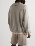 Fear of God - Oversized Logo-Flocked Cotton-Jersey Sweatshirt - Neutrals