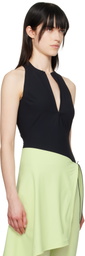 JOHANNA PARV Black Half-Zip Tank Top