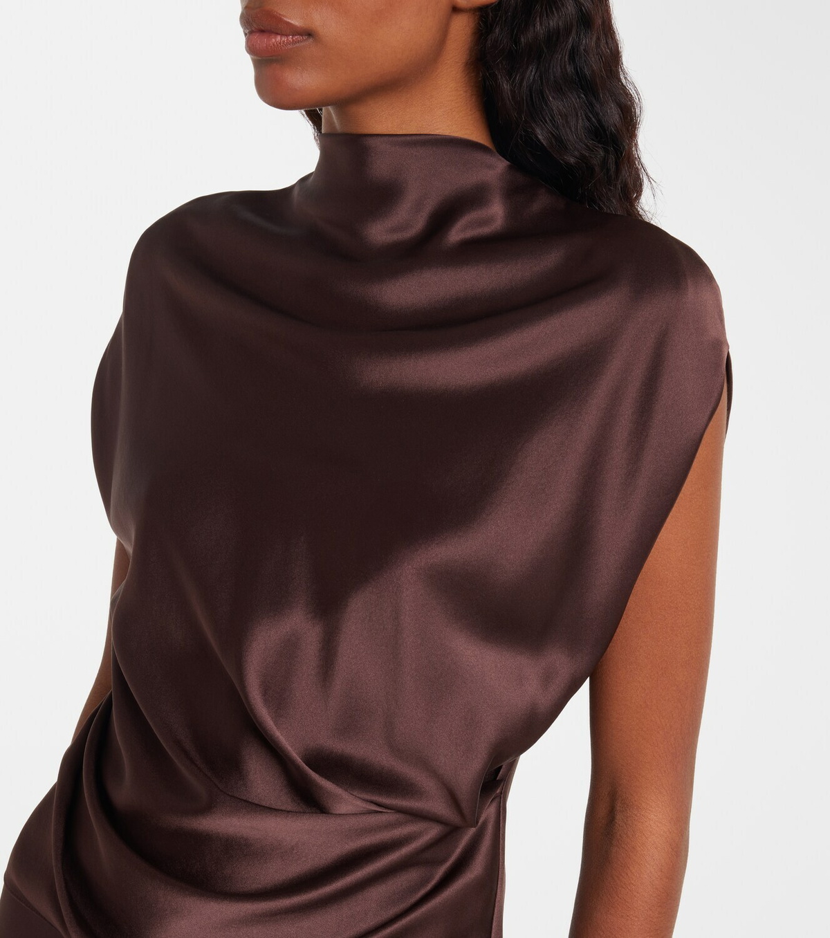 The Sei Draped silk satin top