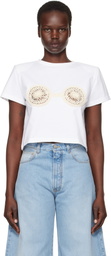 Magda Butrym White Crochet Bra T-Shirt