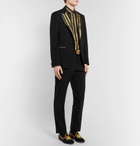 Versace - Embroidered Satin Loafers - Men - Black