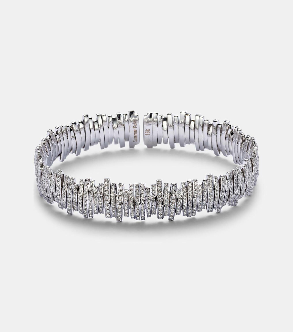 Suzanne Kalan Classic Medium 18kt white gold bracelet with diamonds