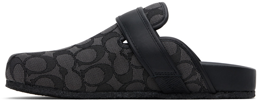 Coach 1941 Black & Gray Signature Jacquard Clogs Coach 1941