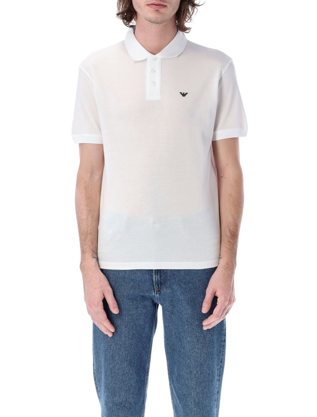 Photo: Emporio Armani Piqué Polo Shirt With Micro Eagle
