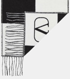 Valentino Exchess jacquard wool and cashmere scarf