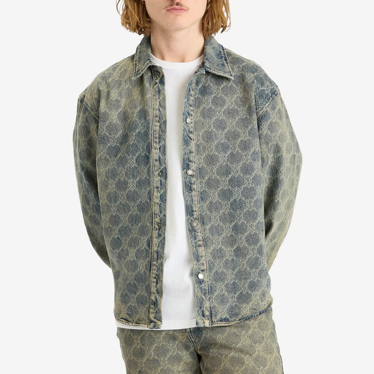 Daily Paper Men's Shield Laser Denim Shirt in Blue