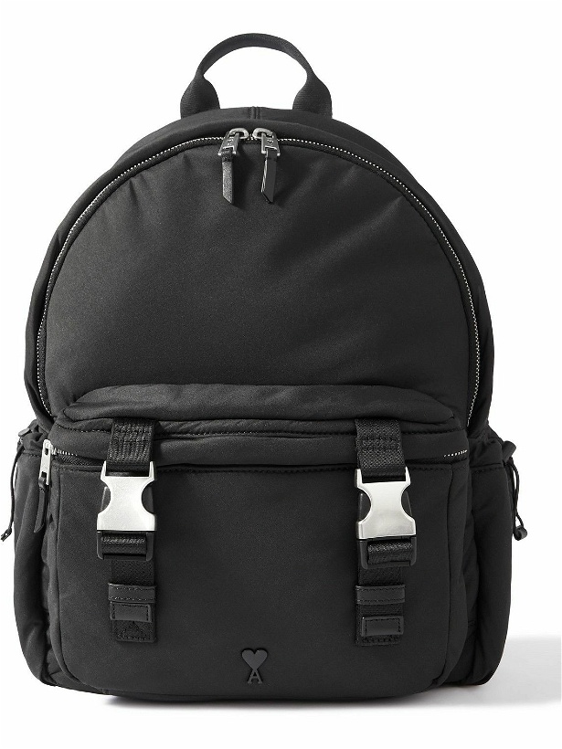 Photo: AMI PARIS - Logo-Appliquéd Leather-Trimmed Neoprene Backpack