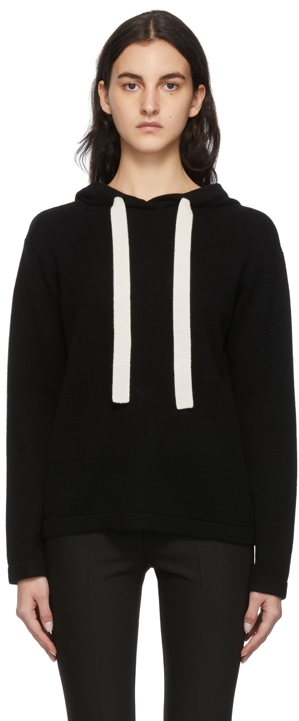 S Max Mara Black Knit Tivoli Hoodie S Max Mara