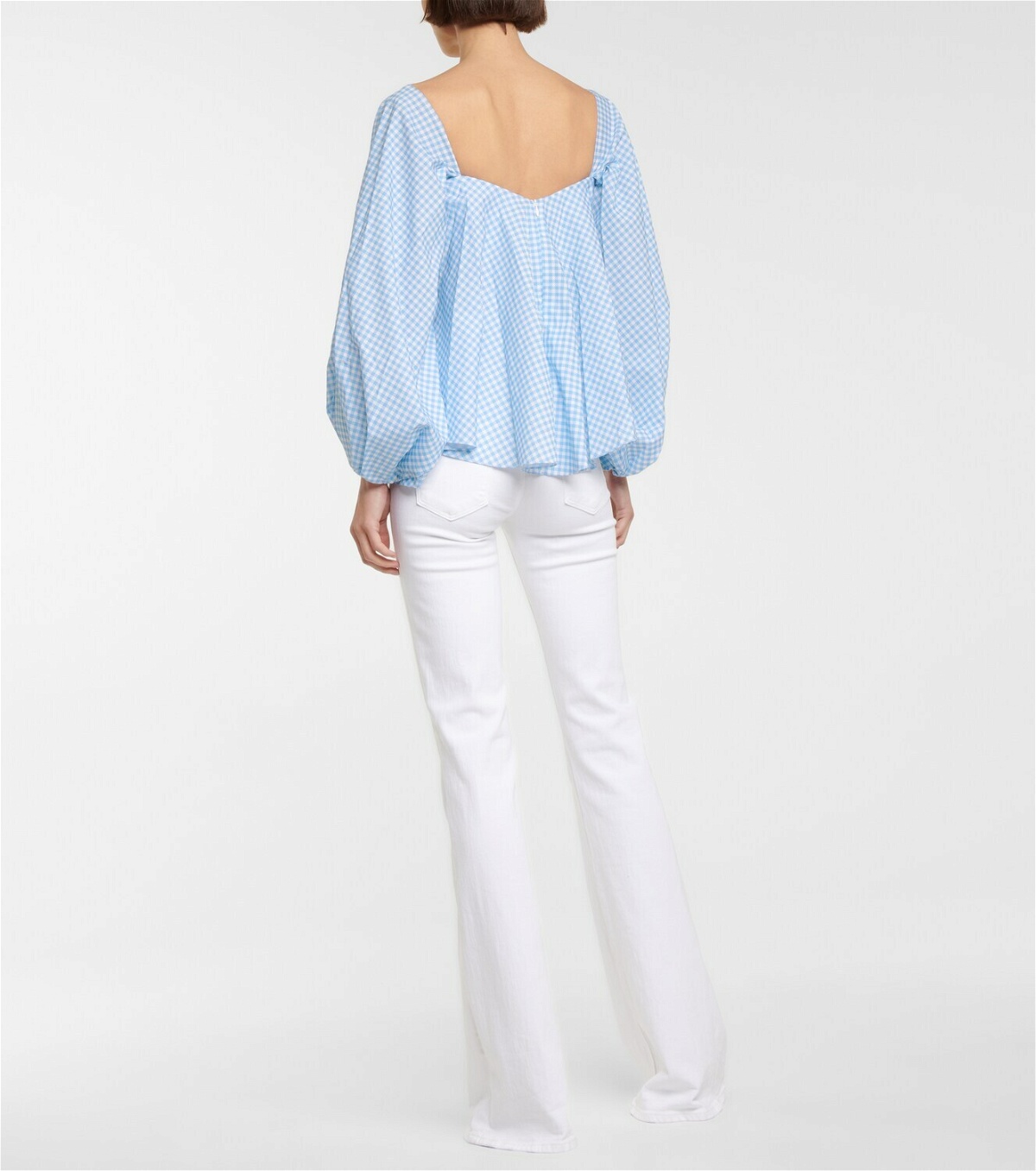 Caroline Constas Everly gingham cotton-blend blouse