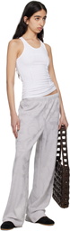 BAPE Gray Solid Camo Jacquard One Point Wide Lounge Pants
