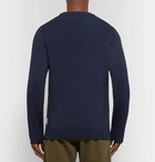 NN07 - Phil Slim-Fit Ripstop-Trimmed Ribbed Merino Wool-Blend Sweater - Men - Navy