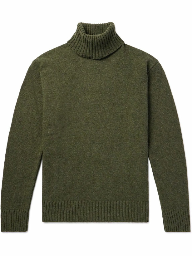 Photo: Universal Works - Wool-Blend Rollneck Sweater - Green