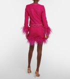 Rebecca Vallance Feather-trimmed tweed jacket